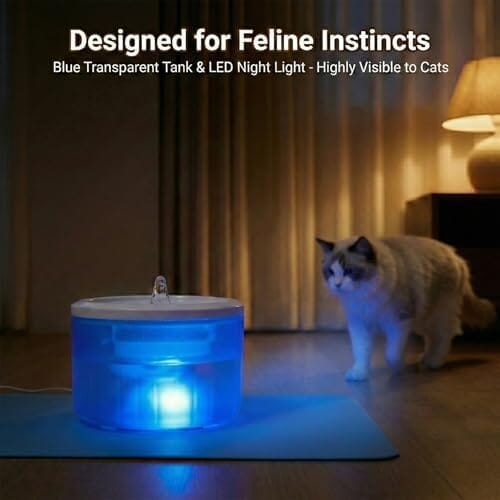 2.2L/74oz Cat Fountain – Ultra Quiet Upgraded Automatic Pet Water Dispenser with 3 Replaceable Filters Dog Bowls & Feeders Pet Clever