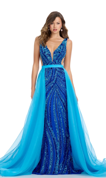 Ashley Lauren 1740 Turquoise (OVERSKIRT ONLY)