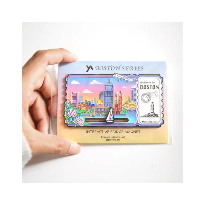 Boston Charles River Interactive Fridge Magnet - scale