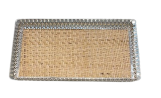 Cane/Silver Tray