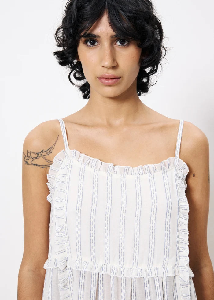 FRNCH CLIO WHITE MAXI DRESS – A PRINTED COTTON MAXI WITH ROMANTIC RUFFLES AND A BREEZY FIT