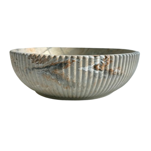 Concrete Fluted Bowl