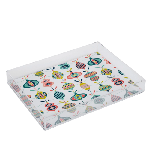 Decorated White Acrylic Tray