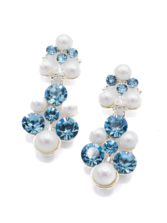 Eliza Benton Grace Earring Aqua/Pearl Mix