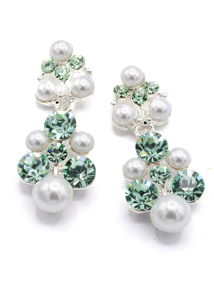 Eliza Benton Grace Earring Chrysolite/Pearl Mix