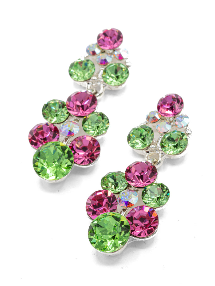 Eliza Benton Grace Earring Peridot/Rose Mix