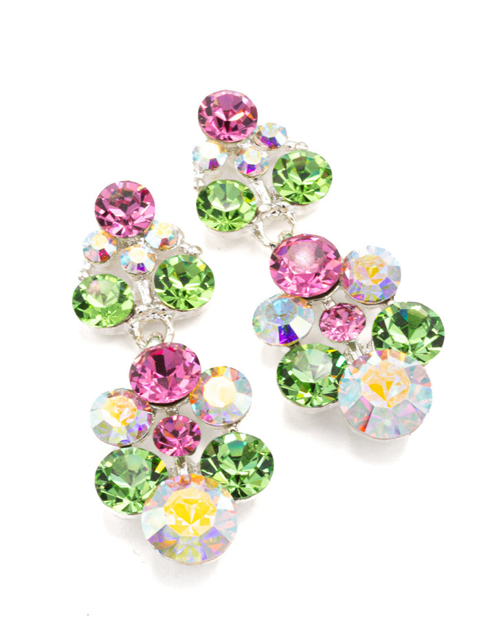 Eliza Benton Grace Earring Peridot/Rose/AB Mix