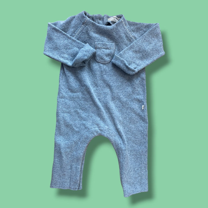 grey gap romper, 0-3m