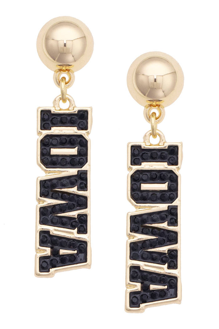 Iowa Hawkeyes Pave Outline Earrings