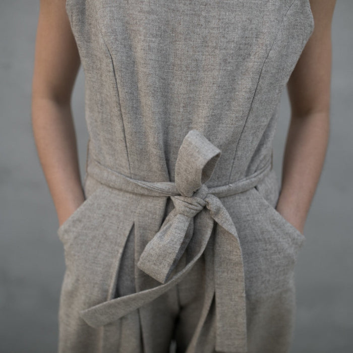 LINEN JUMPSUIT | OATMEAL