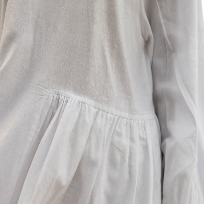 LINEN SOMERLUS DRESS IN MILK