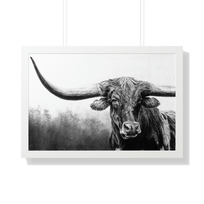 "Long Horn" Framed Paper Print