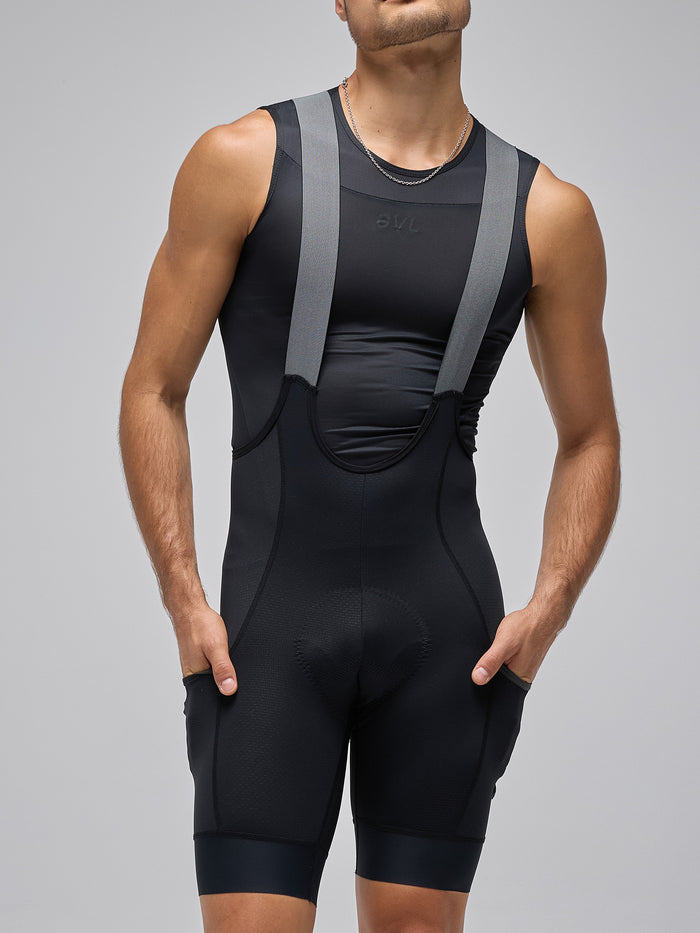 MEN'S MC CARGO BIB SHORTS - BLACK