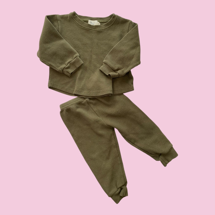 Mikkirae Waffle Knit set 2T