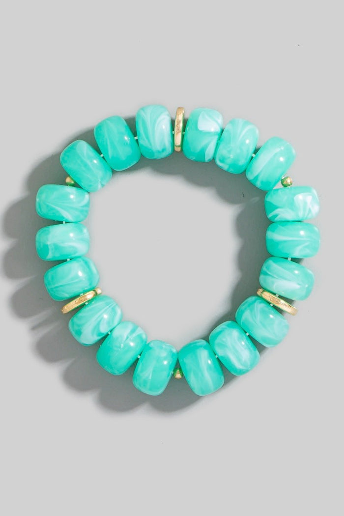 Multi Color Resin Beads Stretch Bracelet