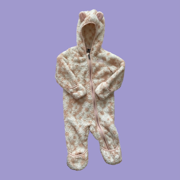 north face white pink warmsuit 6-12m