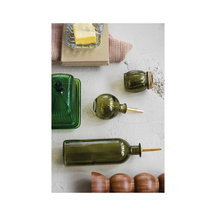 Olive Green Oil Cruet - 4oz - in grouping