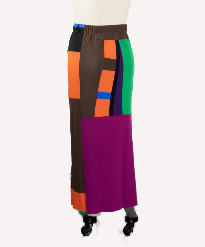 Patchwork Matte Jersey Skirt Medium