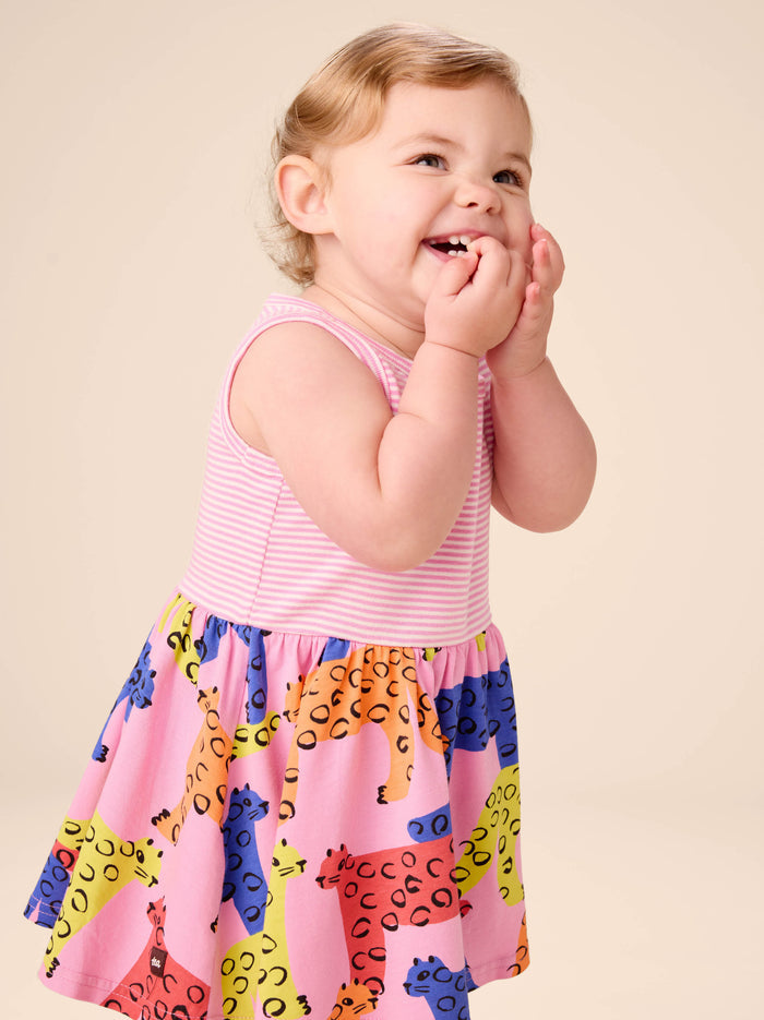Print Mix Tank Skirted Dress