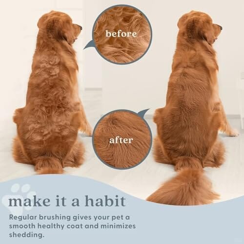 Professional Pet Shedding Dematting Comb with Wood Handle, Stainless Steel Blades for Pet Dog Combs Pet Clever