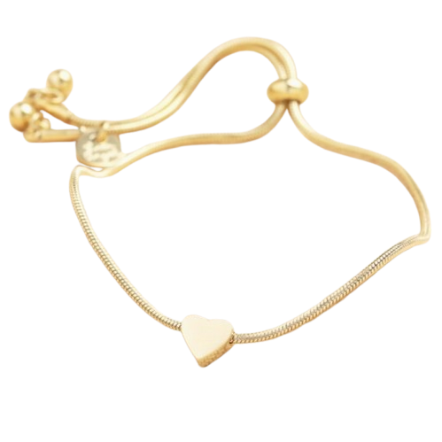 Pull Cord Heart Charm Bracelet