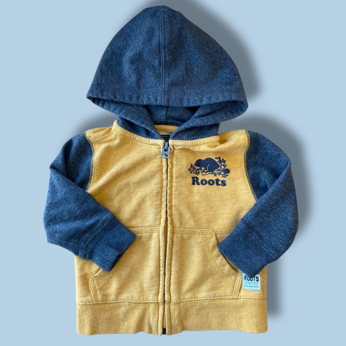 roots yellow zip 3-6m