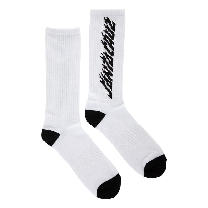 SANTA CRUZ SOLID FLAME STRIP CREW SOCKS (1 PAIR)
