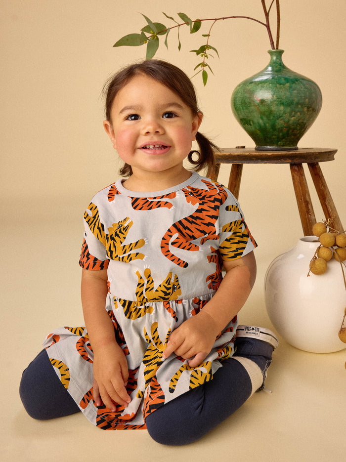 Short Sleeve Twirl Dress