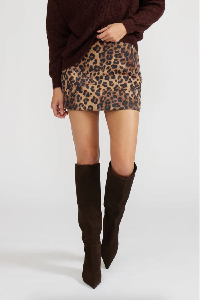 SICILY LEOPARD PRINT MINI SKIRT
