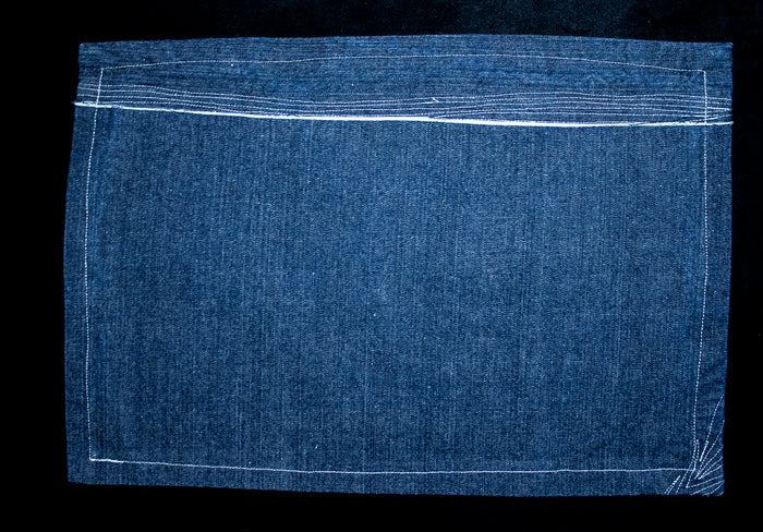 Single Denim Placemat with White Stitching