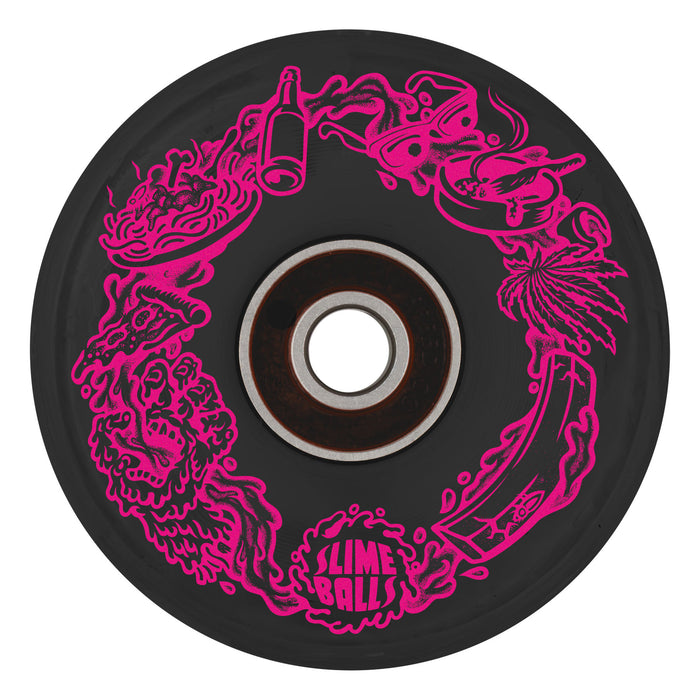 SLIME BALLS NEON VOMIT LIMITED EDITION LIGHT UPS OG SLIME BLACK WHEELS (60MM/78A)