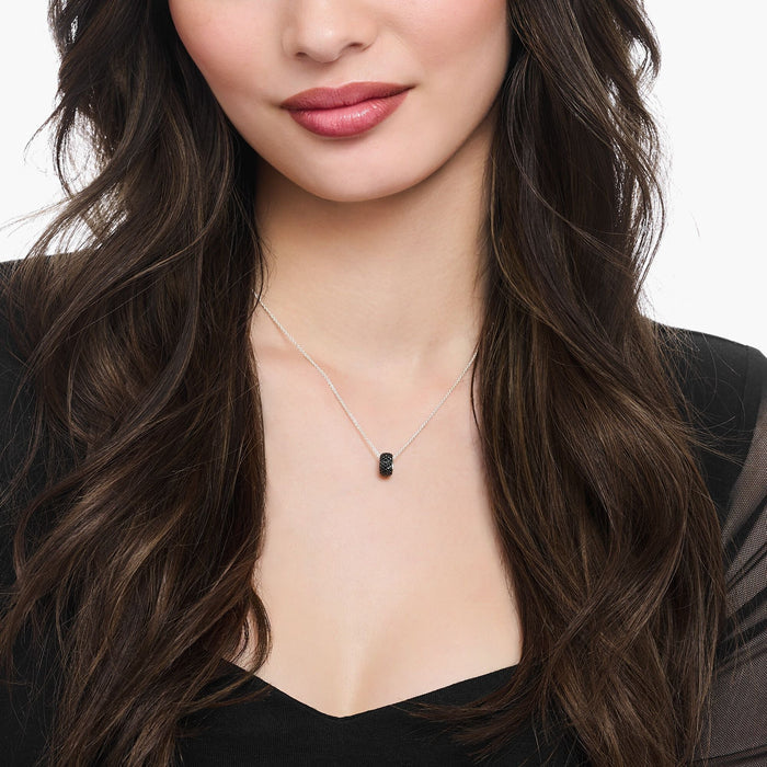 THOMAS SABO Necklace with ring pendant and black zirconia