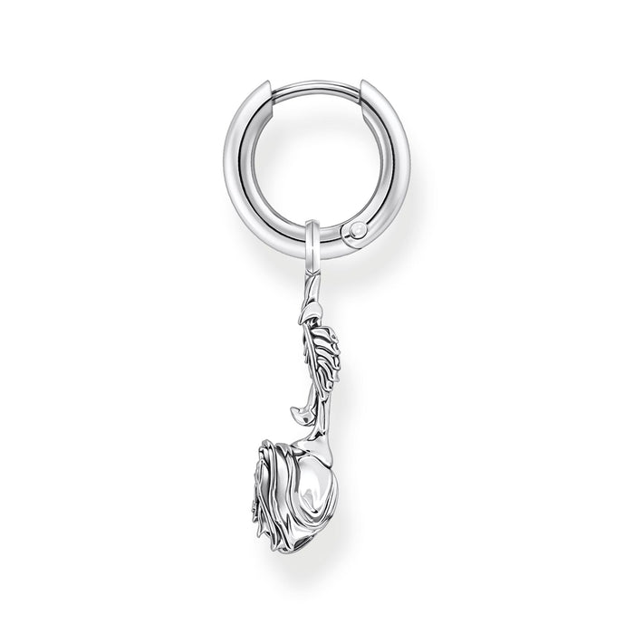 THOMAS SABO Single Creole with Midnight Rose Pendant
