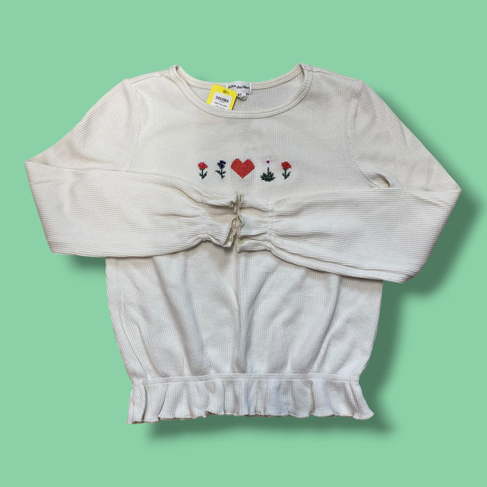 white Miles The Label cross stitchd, 6Y