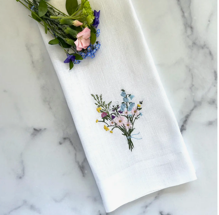 Wildflower Bouquet Linen Towel