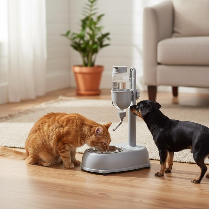 2-in-1 Large Dog Water Bowl Dispenser – Adjustable Stand Dog Bowls & Feeders Pet Clever