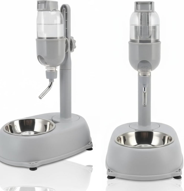 2-in-1 Large Dog Water Bowl Dispenser – Adjustable Stand Dog Bowls & Feeders Pet Clever