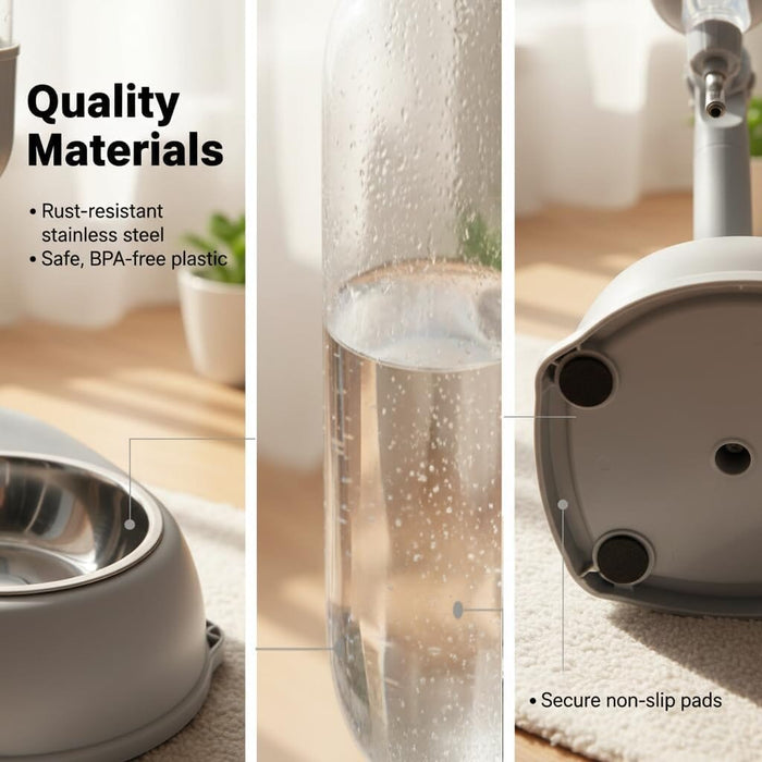 2-in-1 Large Dog Water Bowl Dispenser – Adjustable Stand Dog Bowls & Feeders Pet Clever