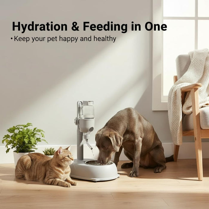2-in-1 Large Dog Water Bowl Dispenser – Adjustable Stand Dog Bowls & Feeders Pet Clever