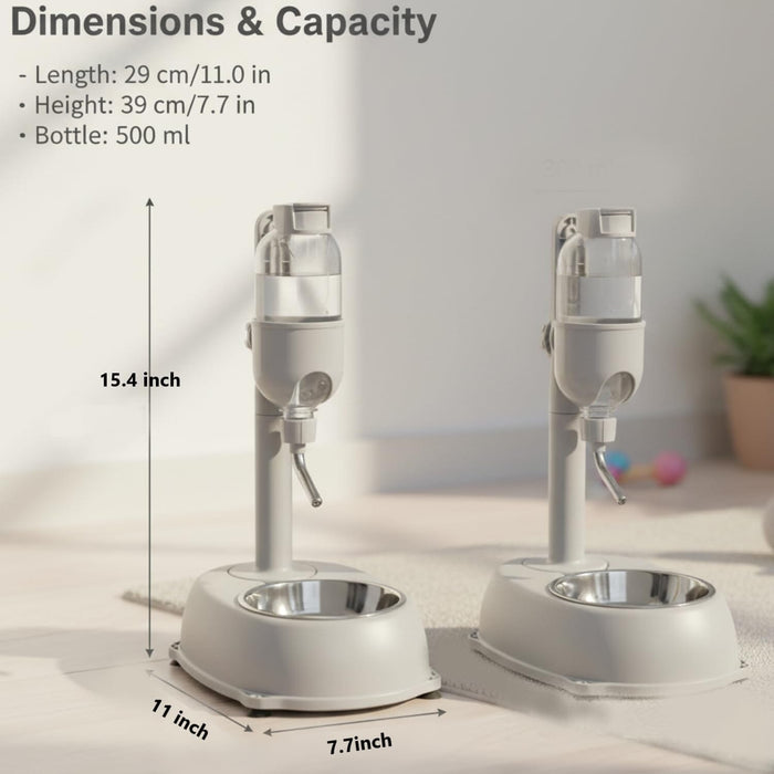 2-in-1 Large Dog Water Bowl Dispenser – Adjustable Stand Dog Bowls & Feeders Pet Clever