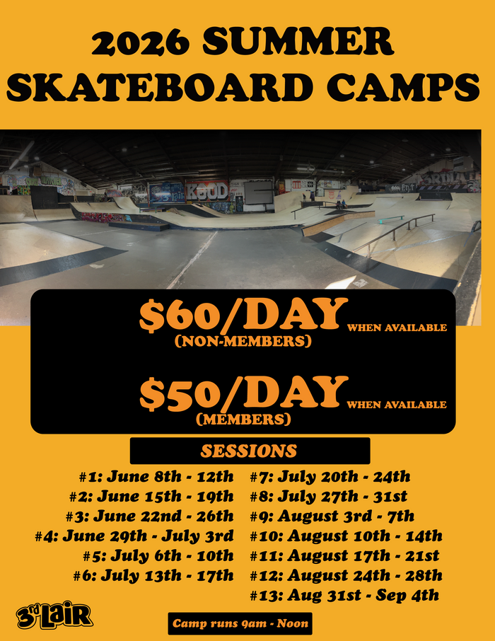 2026 SUMMER SKATEBOARD CAMP - SINGLE DAY REGISTRATION