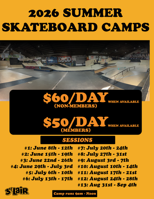 2026 SUMMER SKATEBOARD CAMP - SINGLE DAY REGISTRATION