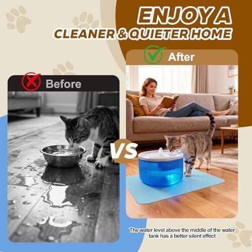 2.2L/74oz Cat Fountain – Ultra Quiet Upgraded Automatic Pet Water Dispenser with 3 Replaceable Filters Dog Bowls & Feeders Pet Clever