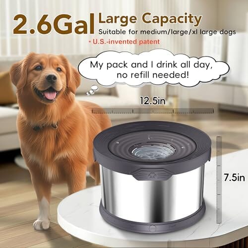 2.6 Gallon/10L Large Capacity Spill-Proof Dog Bowls Dog Bowls & Feeders Pet Clever
