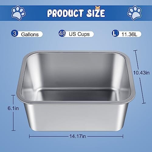 3 Gallons Extra Large Dog Water Bowl for Large Dogs Dog Bowls & Feeders Pet Clever