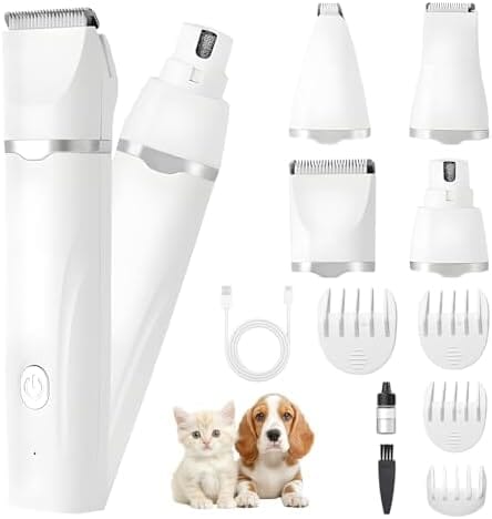 4-in-1 Dog Clippers for Grooming Dog Scissors Beauty Suit Dog Hair Trimmers Pet Clever White