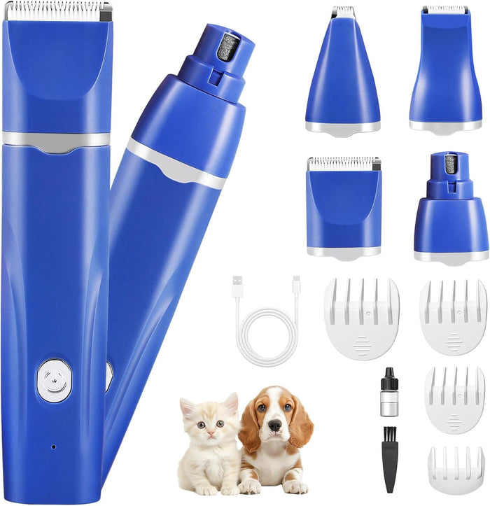 4-in-1 Dog Clippers for Grooming Dog Scissors Beauty Suit Dog Hair Trimmers Pet Clever Blue