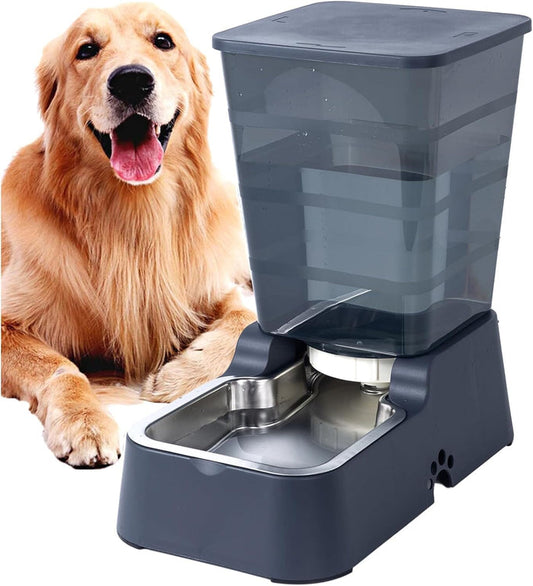 5L for Cats and Medium and Large-Sized Dogs with Stainless Steel Bow Dog Bowls & Feeders Pet Clever