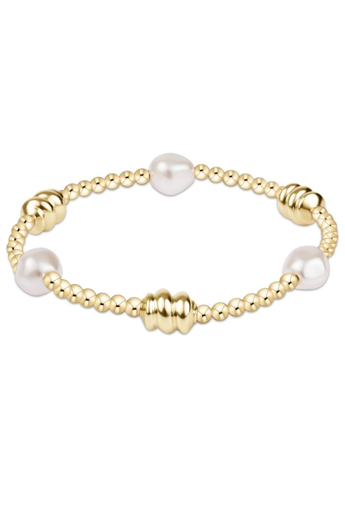 Admire Gold & Admire Pearl 3mm Gold Bracelet