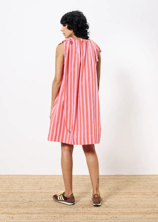 FRNCH AELIA PINK MINI STRIPED DRESS